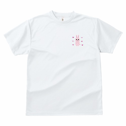 うさぎのラブレター2(ドライTシャツA) (ホワイト)