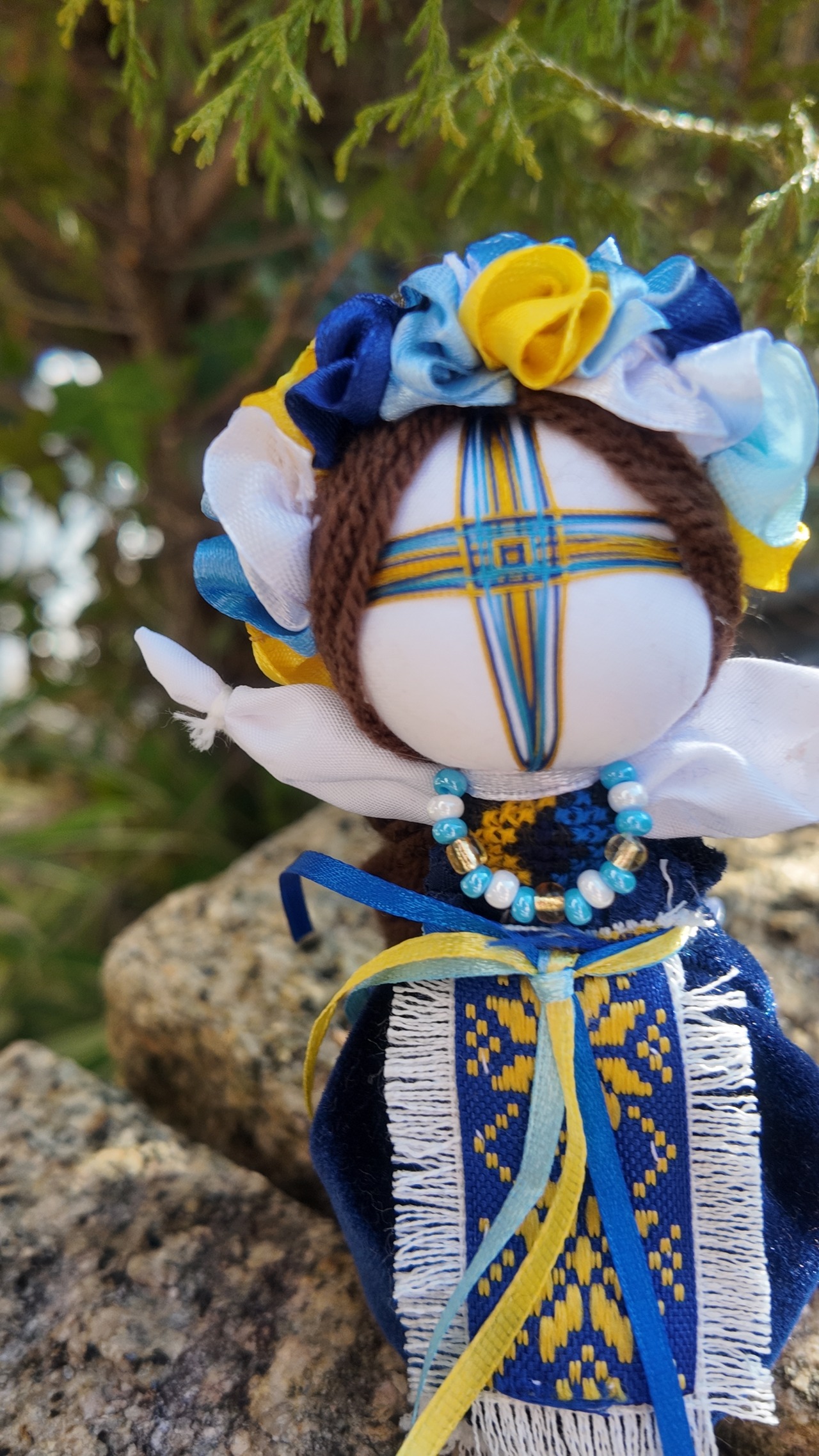 UA.Designer手作りモタンカ 14cm（ウクライナの御守り）スタンド付き - 2