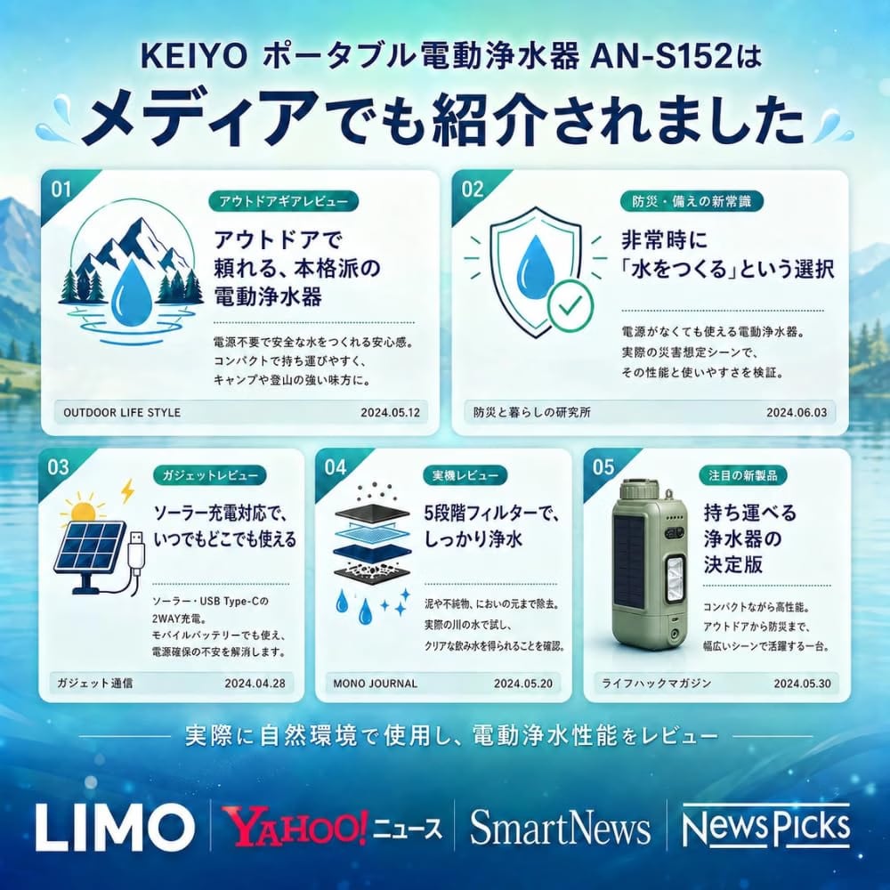 携帯電動式浄水器 AN-S152 | KEIYO ダイレクトショップ
