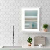 幻想フォトグラフ｜湖のブルートーンが美しい自然写真｜リビング寝室書斎に最適アートポスター額縁セットA3ポスター