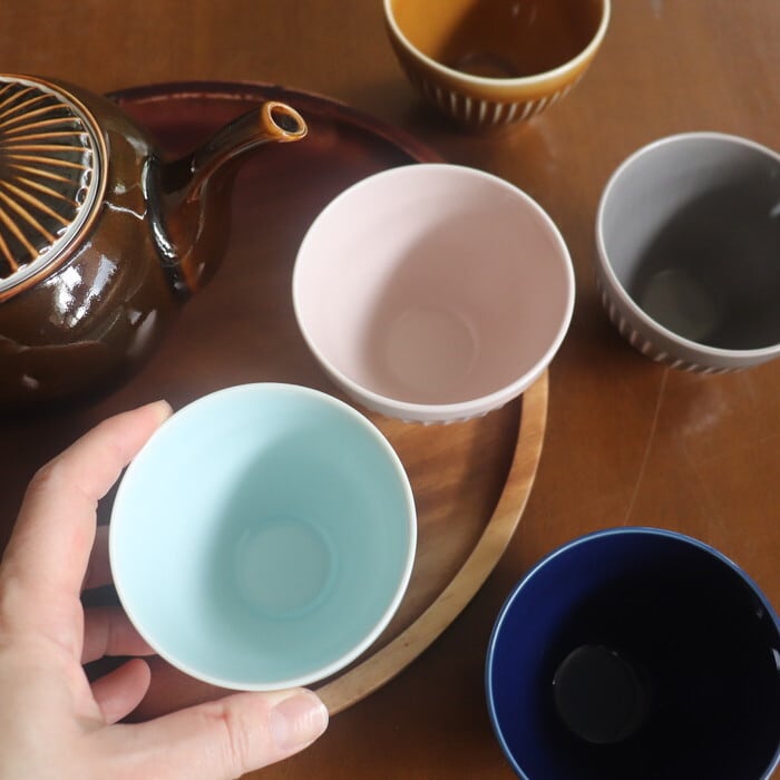 波佐見焼 一龍陶苑 煎茶碗 湯呑み しのぎ Hasami-yaki Cup #002 | 和