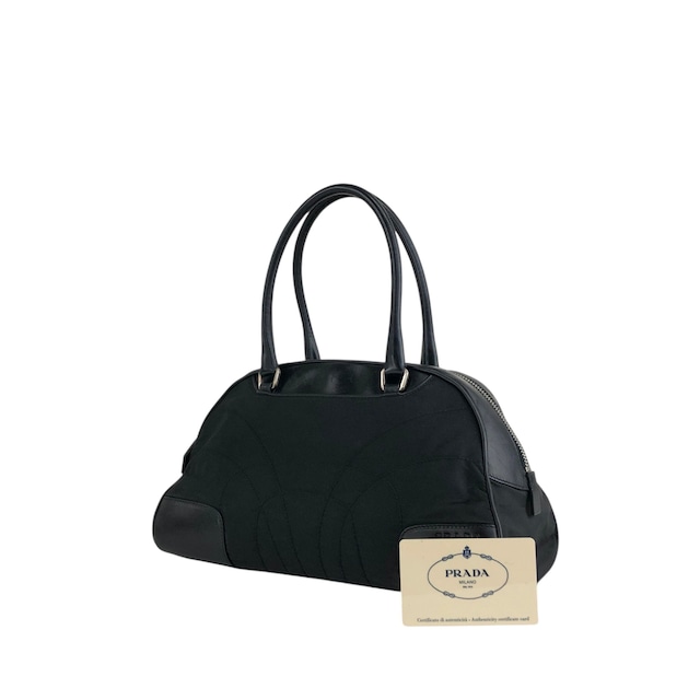 PRADA プラダ ボストンバッグ ブラック トライアングルロゴ ナイロン レザー vintage ヴィンテージ オールド mh4xag