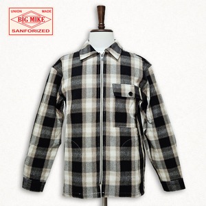 BIGMIKE ビッグマイク ネルシャツ メンズ ジップアップ シャツジャケット オンブレチェック アメカジ【送料無料】