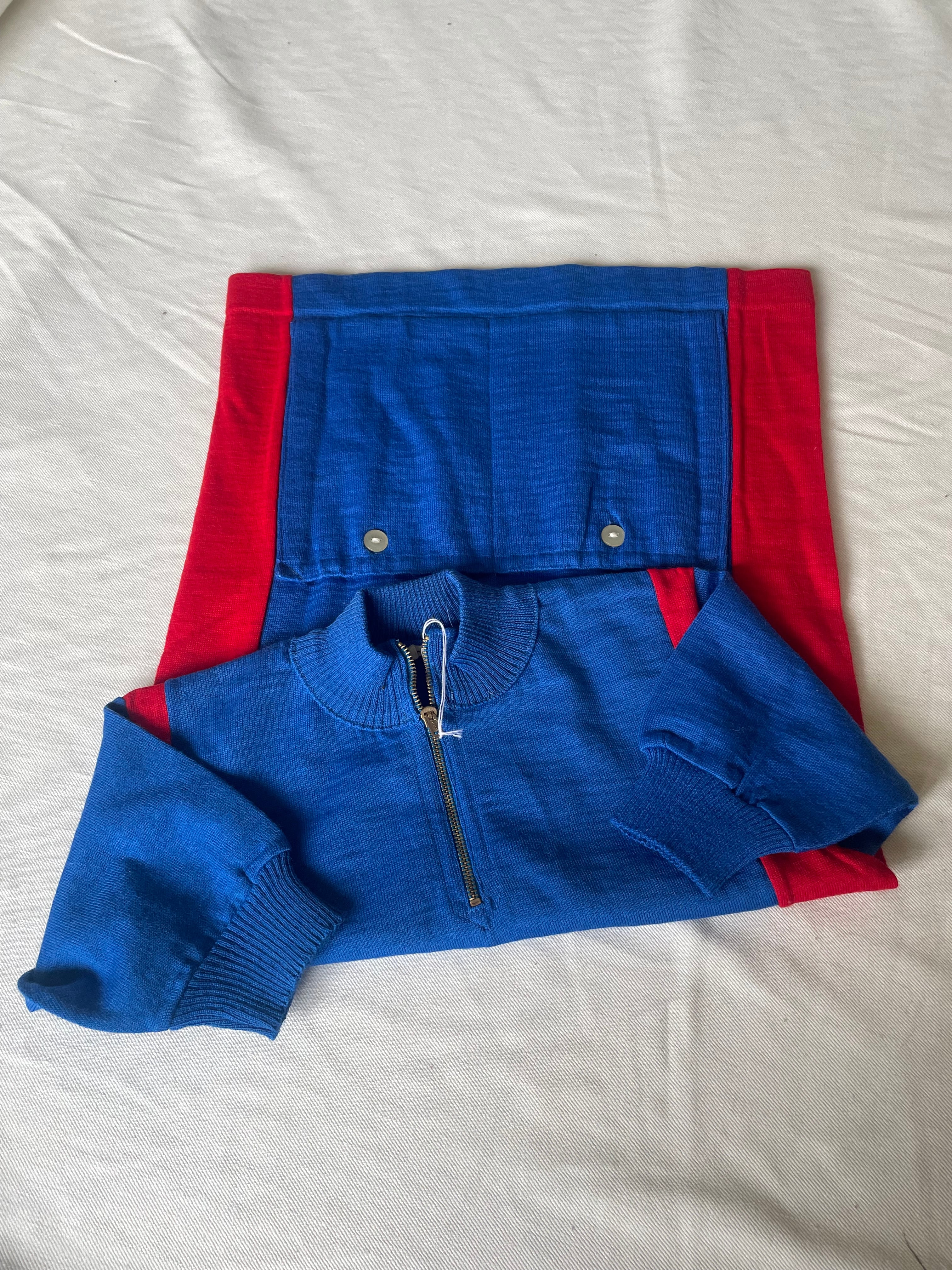 Kids EURO 70s cycling knit blue×red