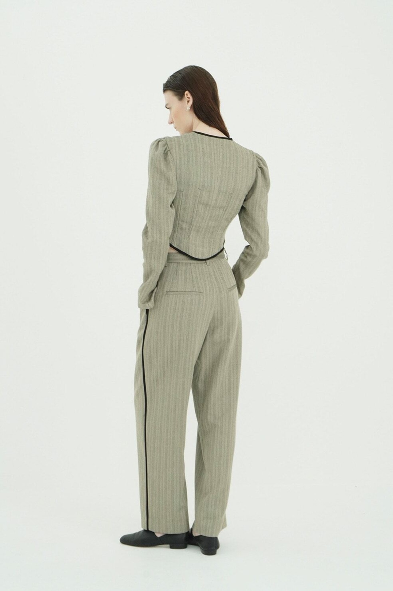 CLANE HERRINGBONE CORSET DETAIL TOPS