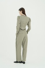 CLANE HERRINGBONE CORSET DETAIL TOPS