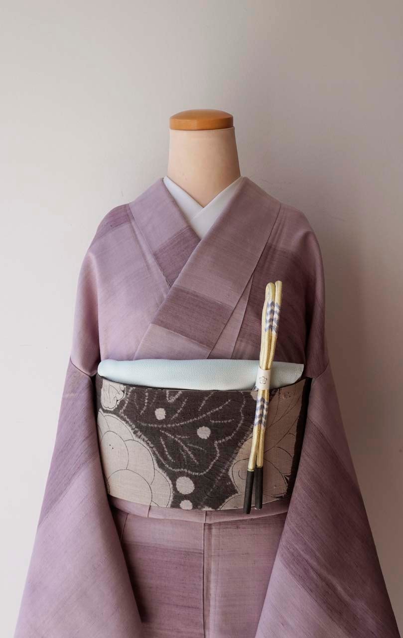 和小物さくら・帯締め】ライムライト×薄鼠 洋角組 矢羽根文 帯締め