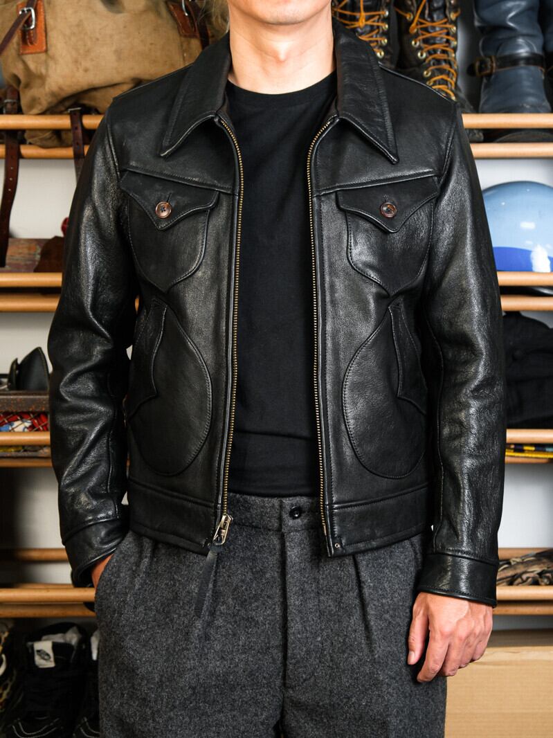 希少 Furygan レザー ライダースジャケット 本革 黒 フレンチ Furygan フュリガン フランス フレンチ ライダースジャケット