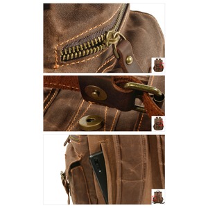 Retro Canvas Leather Hiking Backpack / レトロ キャンバス レザー ハイキング バックパック