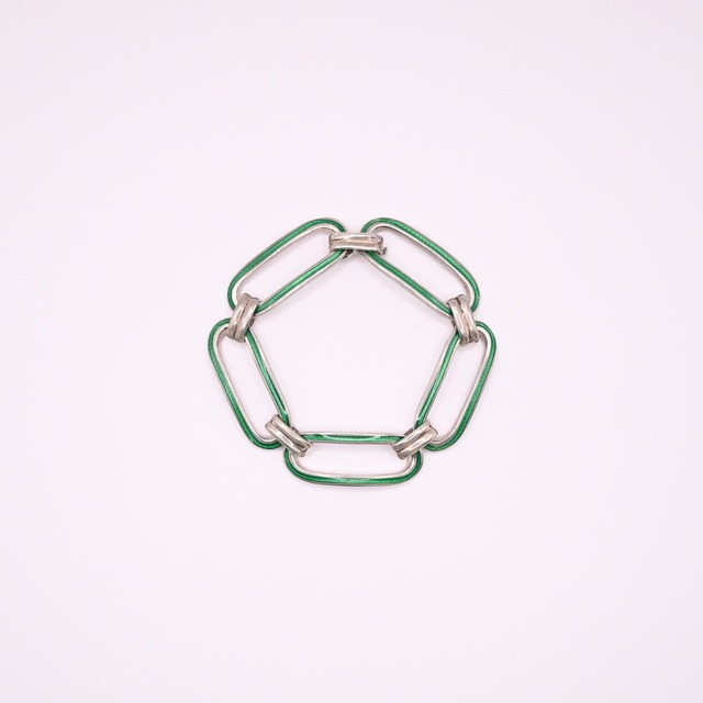 Vintage Jewelry / Green Enamel Bracelet ‑ B818