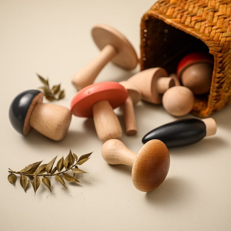 きのこの森 木製マッシュルームおままごと|Kinoko Set Baby Wooden Mushroom | Kids&Baby Primii きのこの森 木製マッシュルームおままごと|Kinoko Set Baby Wooden Mushroom | Kids&Baby Primii