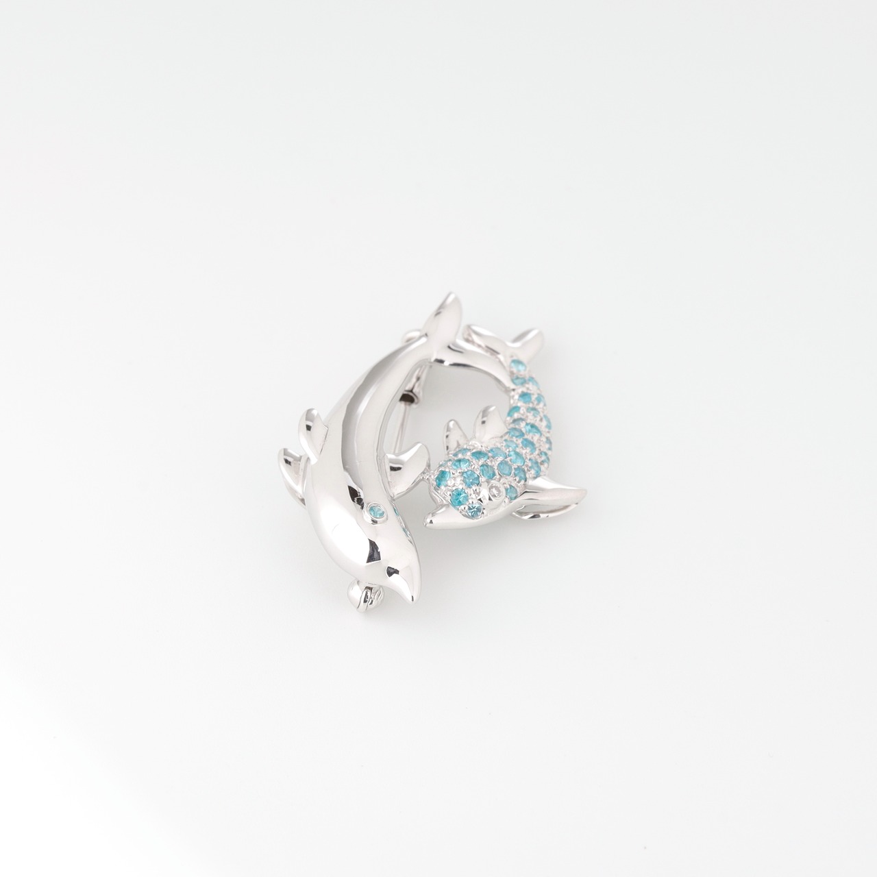 パライバトルマリン ブローチ K18(WG) / 0.300ct / DA 0.010ct