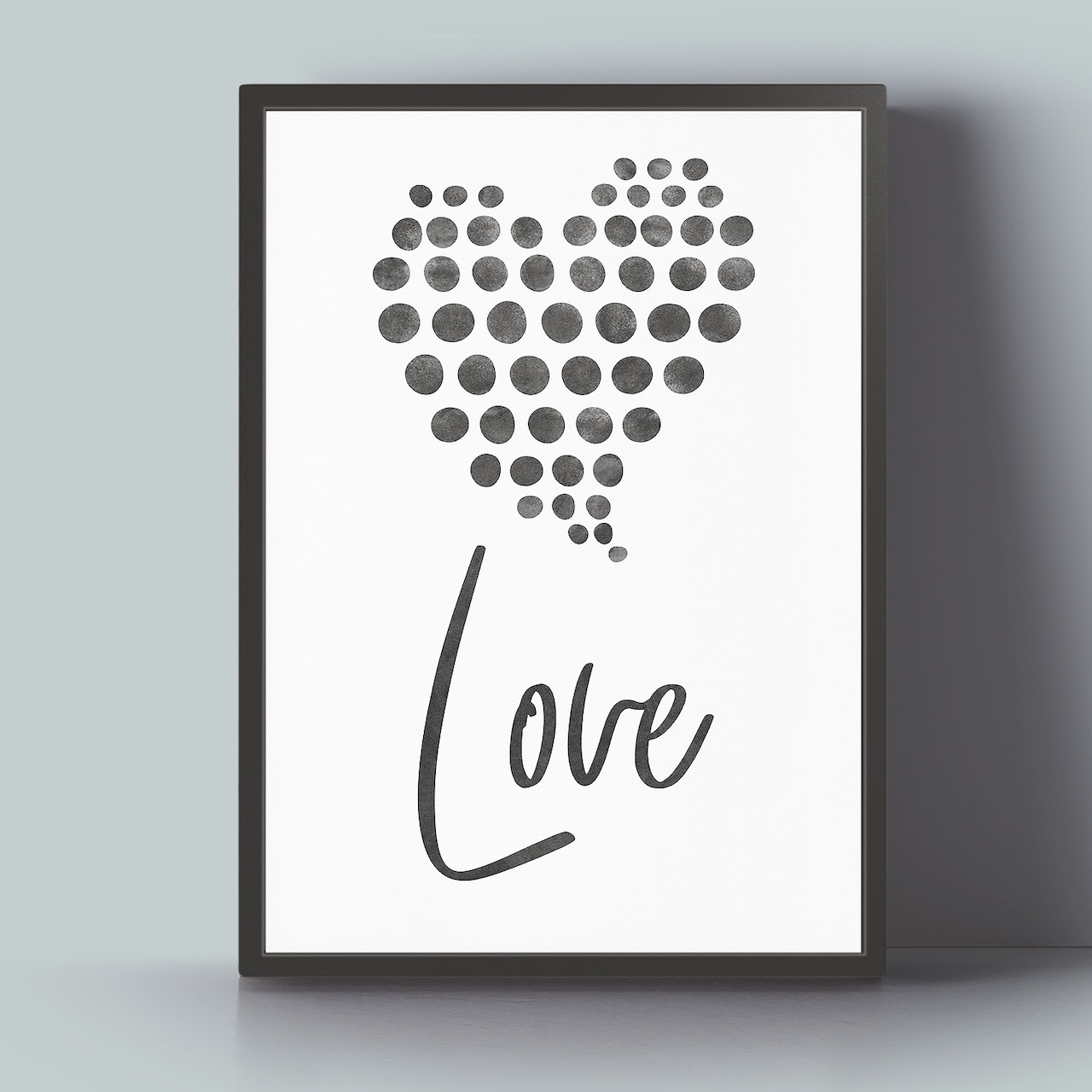 アートポスター / Love with dots heart eb016