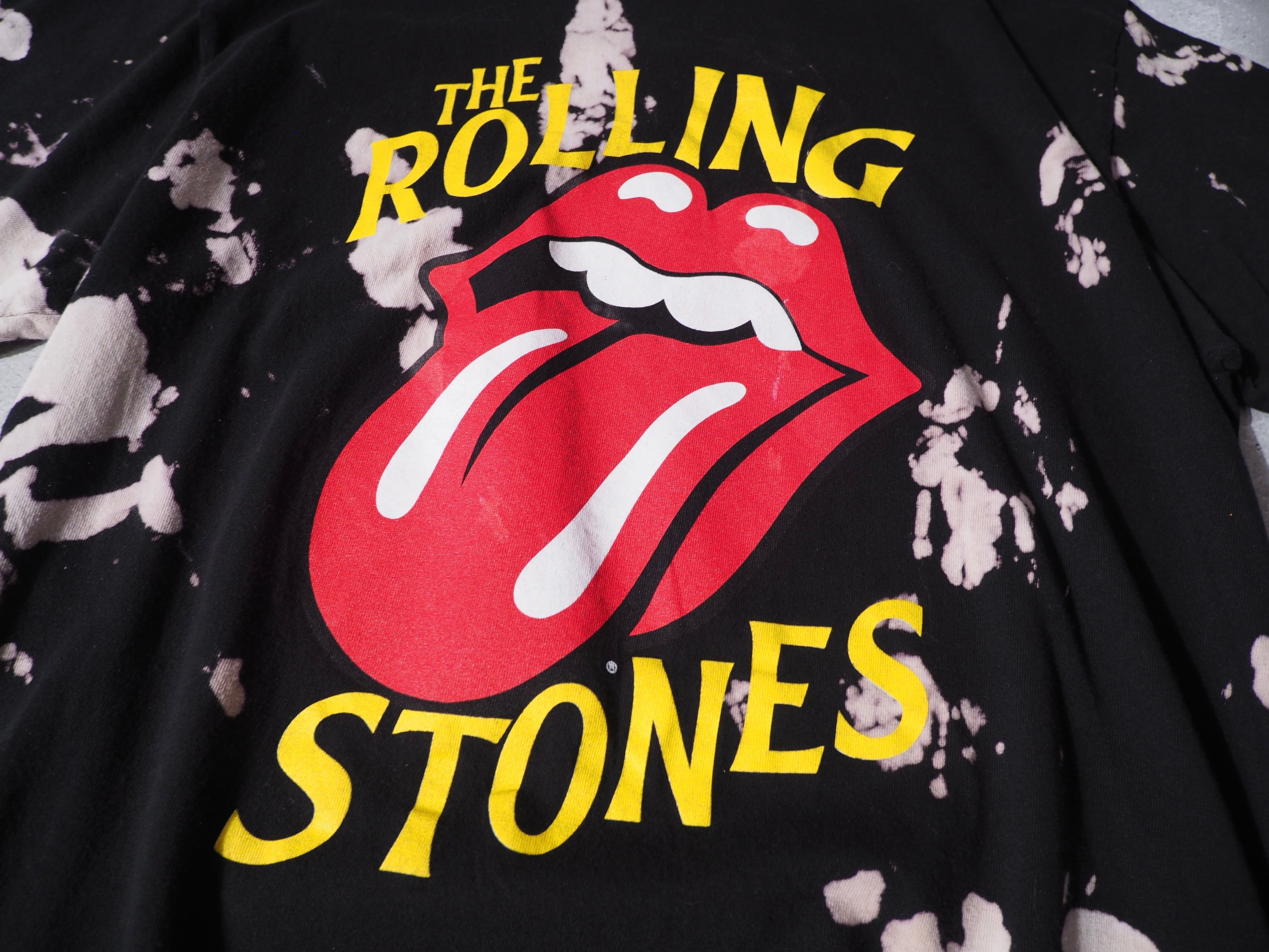 ” Rolling Stones Lips and Tongue ” logo printed bleach dyed Tee
