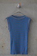 Blue-gray striped knit top