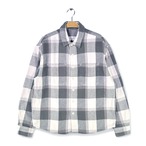 アメリカンイーグル ネルシャツ ブロックチェック ヘビーフランネル グレー ホワイト AMERICAN EAGLE サイズM 古着 @CA1483