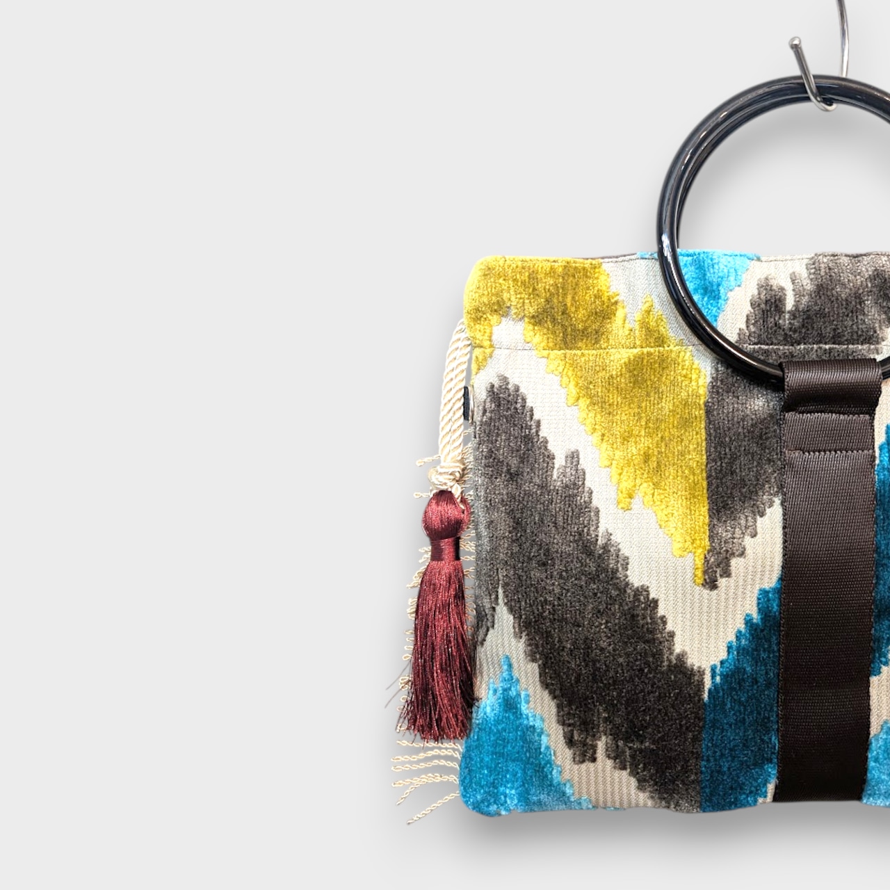 Velvet Art Ring Bag - Brown×lightBrown