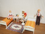 クリームカラーとオレンジのファブリック ベッドルーム家具セット 画像18