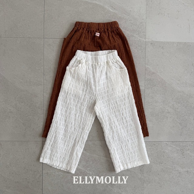 【取寄】elly molly｜popcorn wide pants｜ポップコーンワイドパンツ｜5-15｜kids&jr｜26 summer