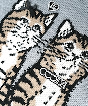COOLA MADE®エンブロイダリーCATニットTOPS (NAVY) CQ-47117
