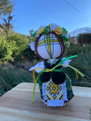 UA.Designer手作りモタンカ 14cm（ウクライナの御守り）スタンド付き