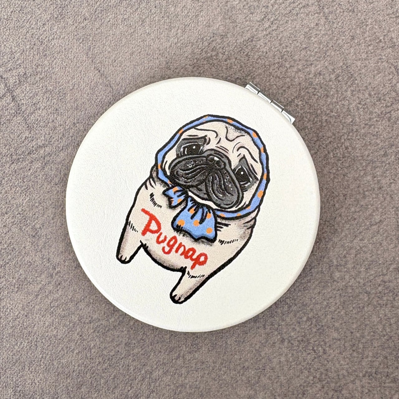 湯上がりパグ/コンパクトミラー