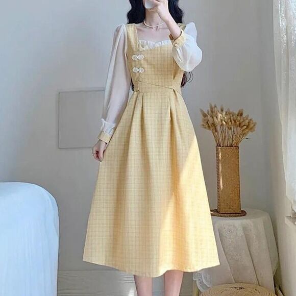 ワンピース 260 チャイナ風を演出したギンガムチェックワンピース bloem ワンピース 260 チャイナ風を演出したギンガムチェックワンピース bloem