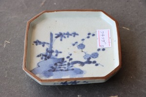 フチソゲ ×２ 古伊万里 染付 竹梅文 豆皿 D アウトレット