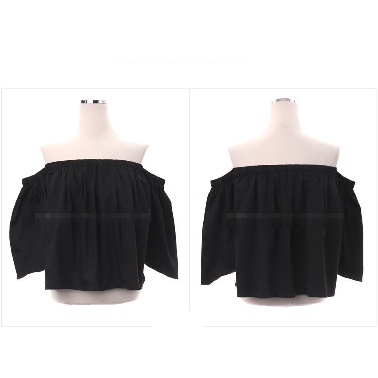 オフショル フレアブラウス 黒