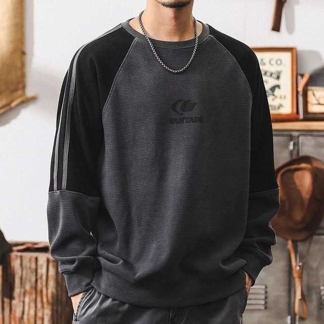 バイカラー ラグランスウェットトップス 10222