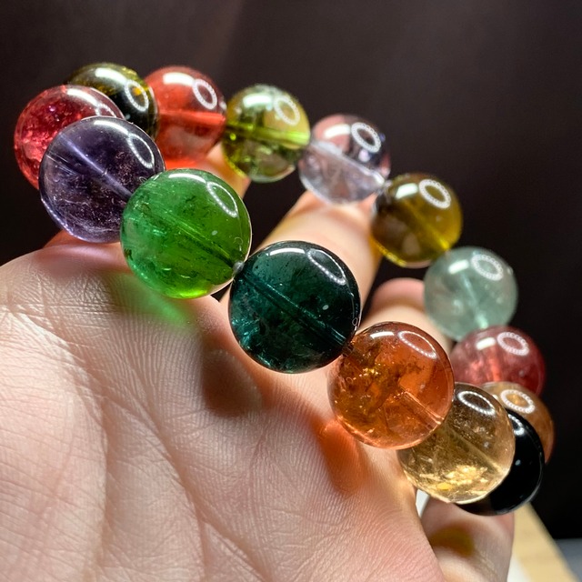 宝石質.最高峰！透明度抜群！もはや飴玉☆大玉トルマリンブレスレット