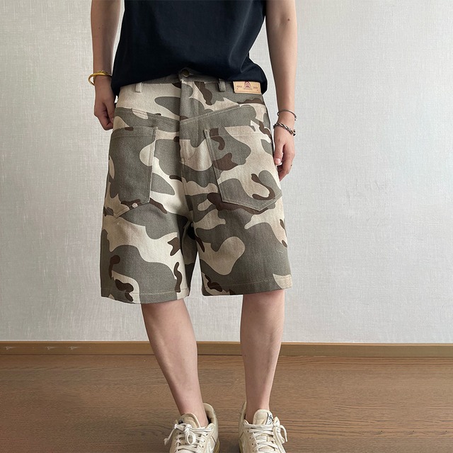 dannyandzee迷彩裏返し加工カーゴショートパンツ