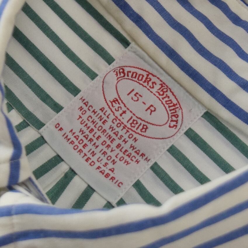 's "Brooks Brothers" Crazy Pattern Stripe Shirt Made In USA