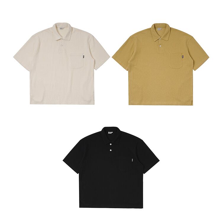 ★WAFFLE LOOSE POLO SHIRT　　　　　　01073