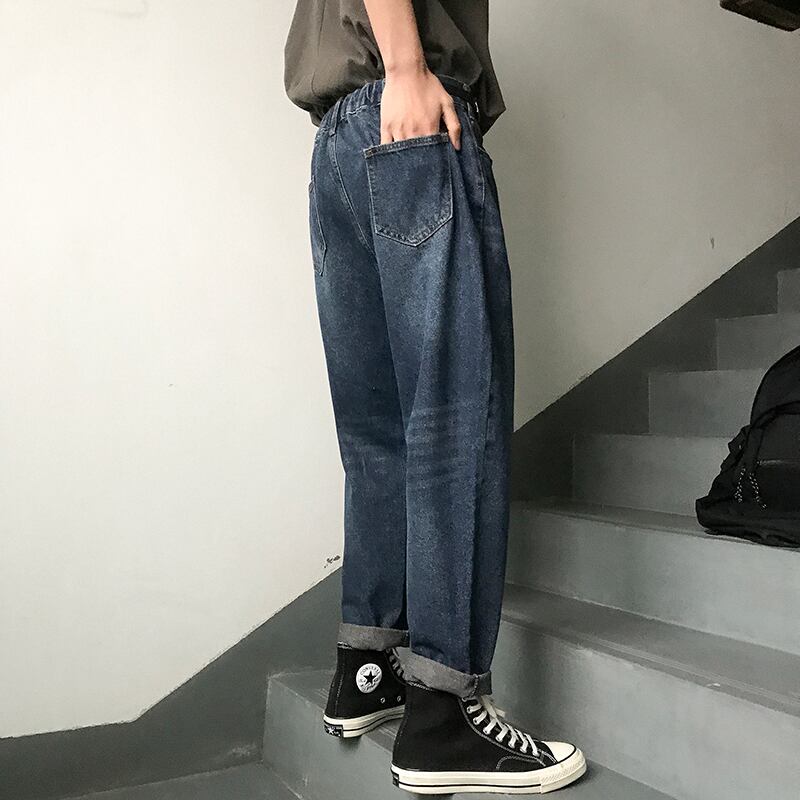 全2色 デニム パンツ ストレート カジュアル 無地 おしゃれ