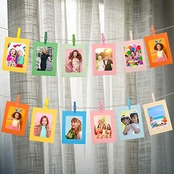 girldate Saitrewed カラフル ペーパーフォトフレーム 写真ガーランド 30枚セット 6インチ 10色 写真フレーム 壁掛け 写真整理 写真飾り ピクチャーフレーム クリップ・紐付き 写真立て ポスター