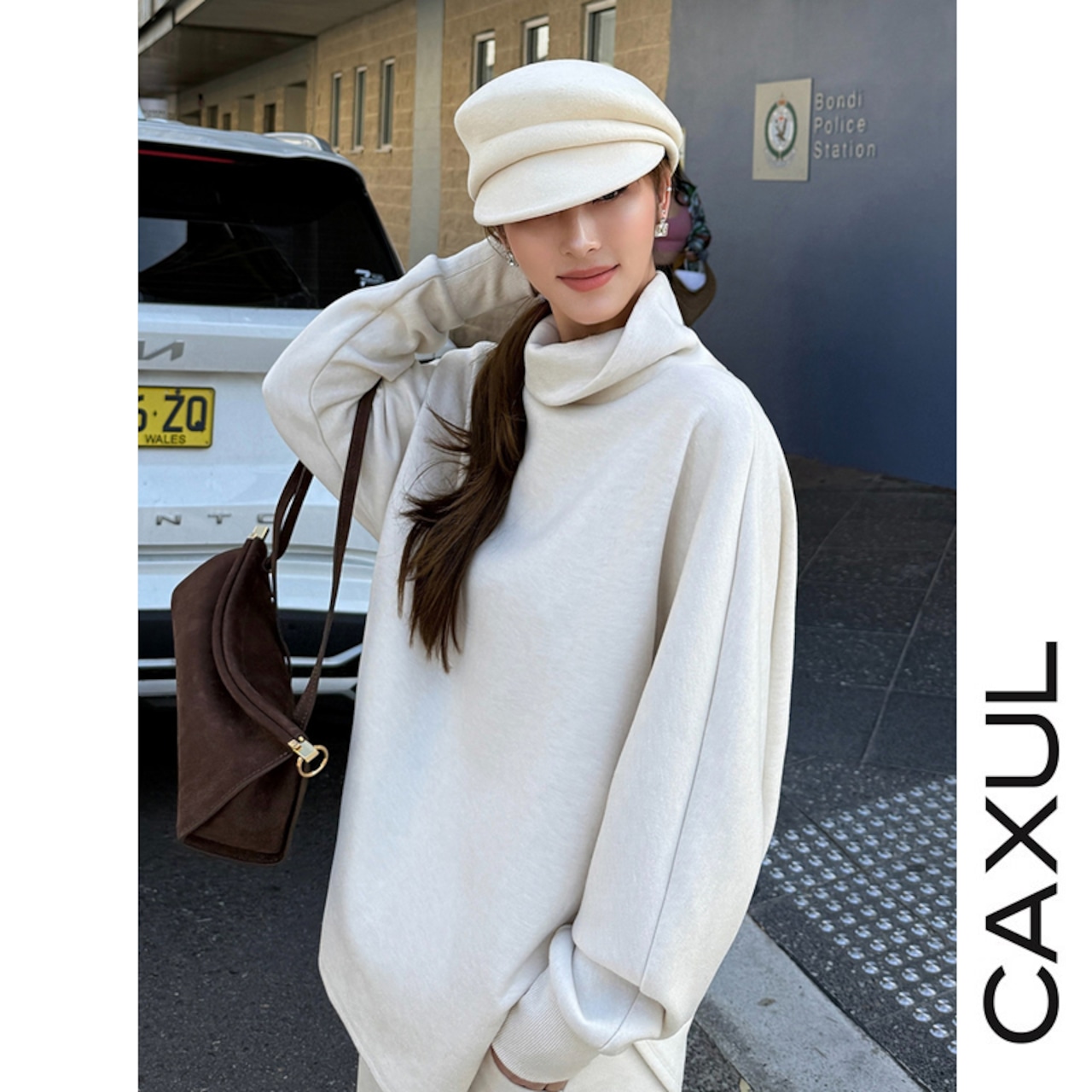 ボトルネック スウェットトップ/2color