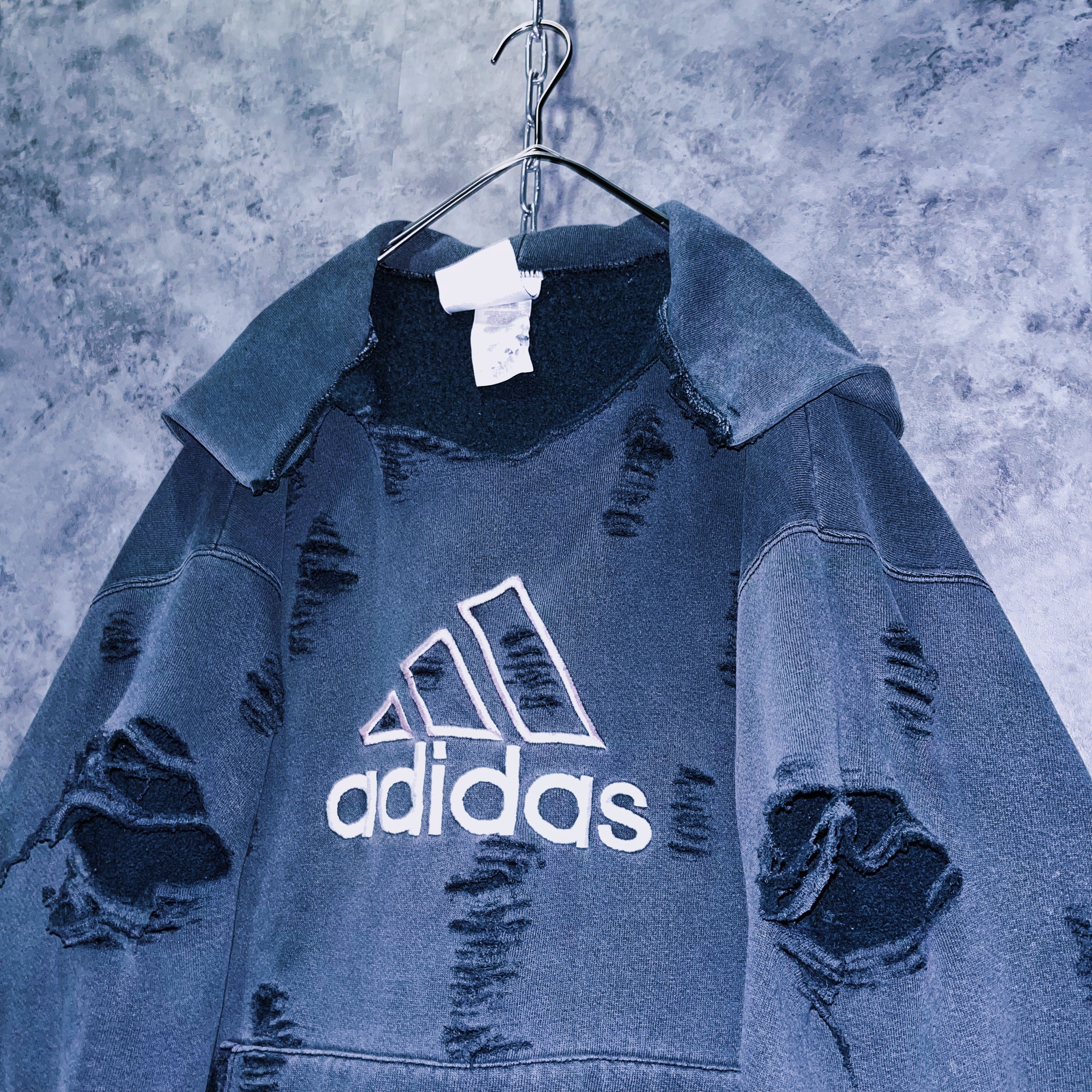 doppio】vintage “adidas” performance logo embroidery design boro