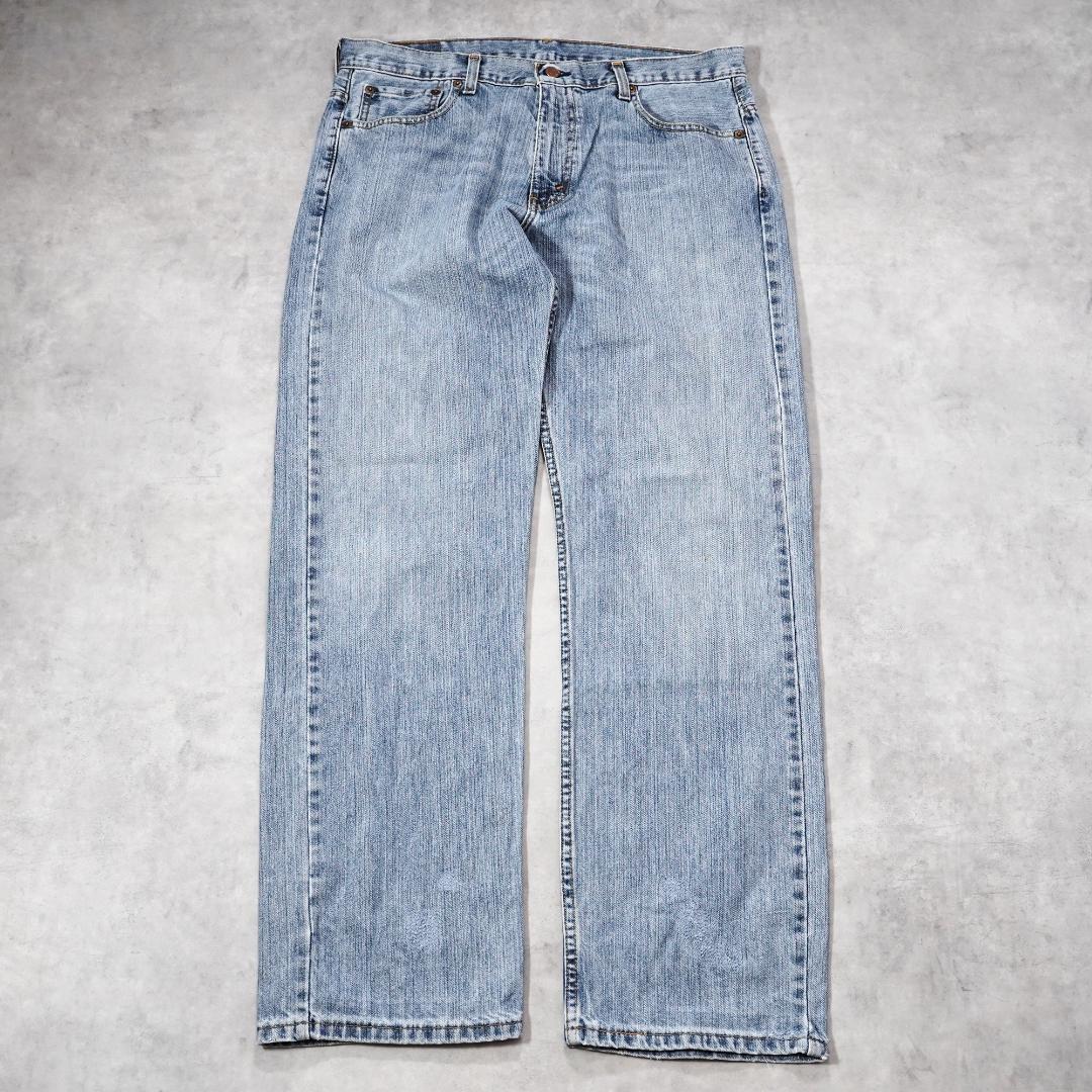 リーバイス569 Levis W34 ワイド バギー 青 古着 ヒゲ 21499