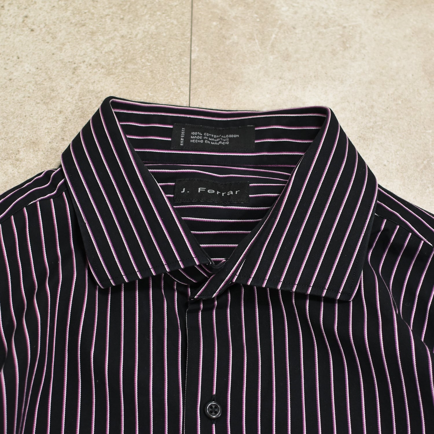 00s J.Ferrar jacquard stripe cotton shirt | 古着屋 grin days