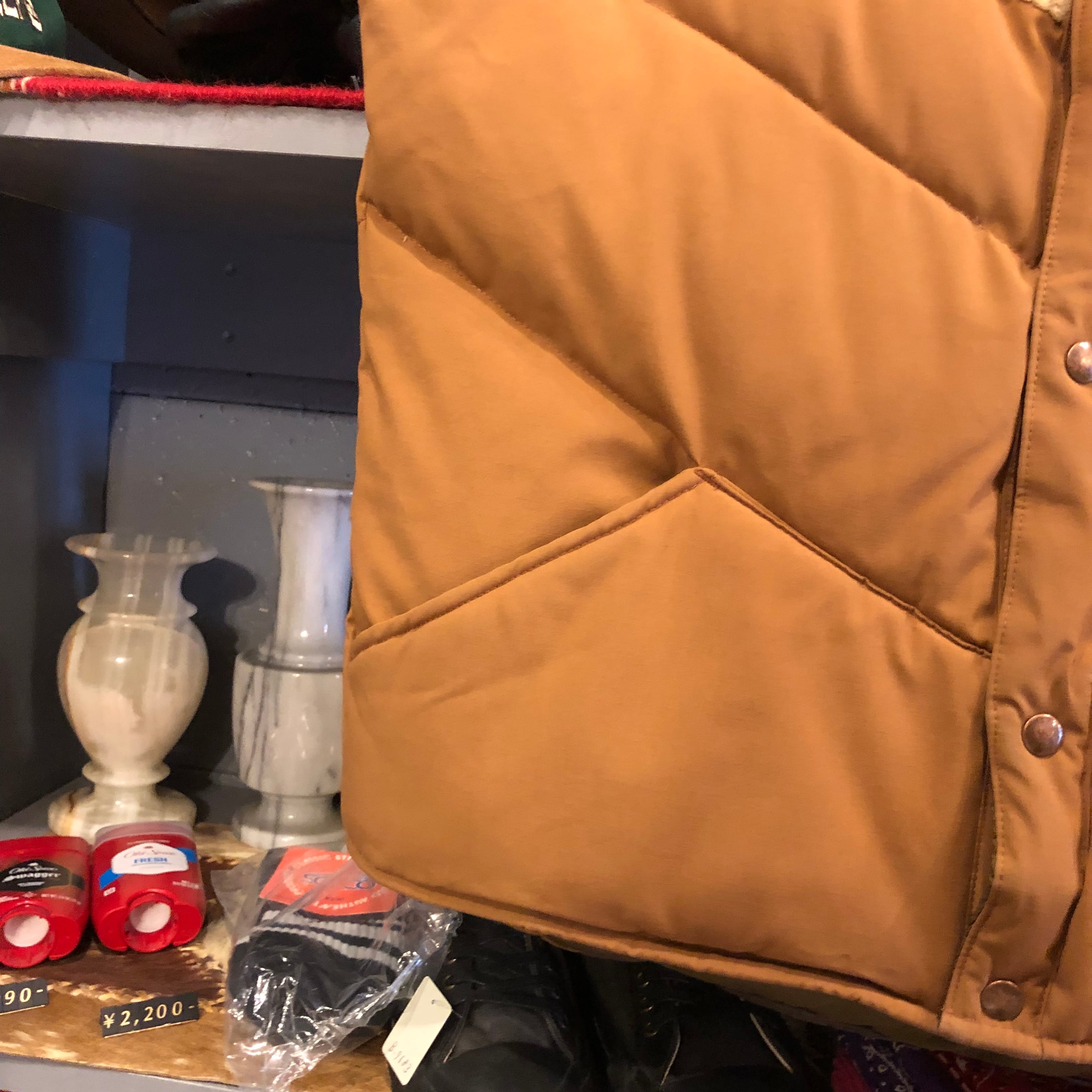 USA製 William Barry レザー切替 ダウンベスト キャメル L 70s William Barry Down Vest | VOSTOK