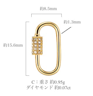 K18YG イエローゴールド 18K ★C版 ダイヤ バチカン 18金 パーツ オーバル チャーム 繋ぎ ネックレス PG WG 留め金具 留め具  ダイヤモンド | 旧Jewelry Hills powered by BASE