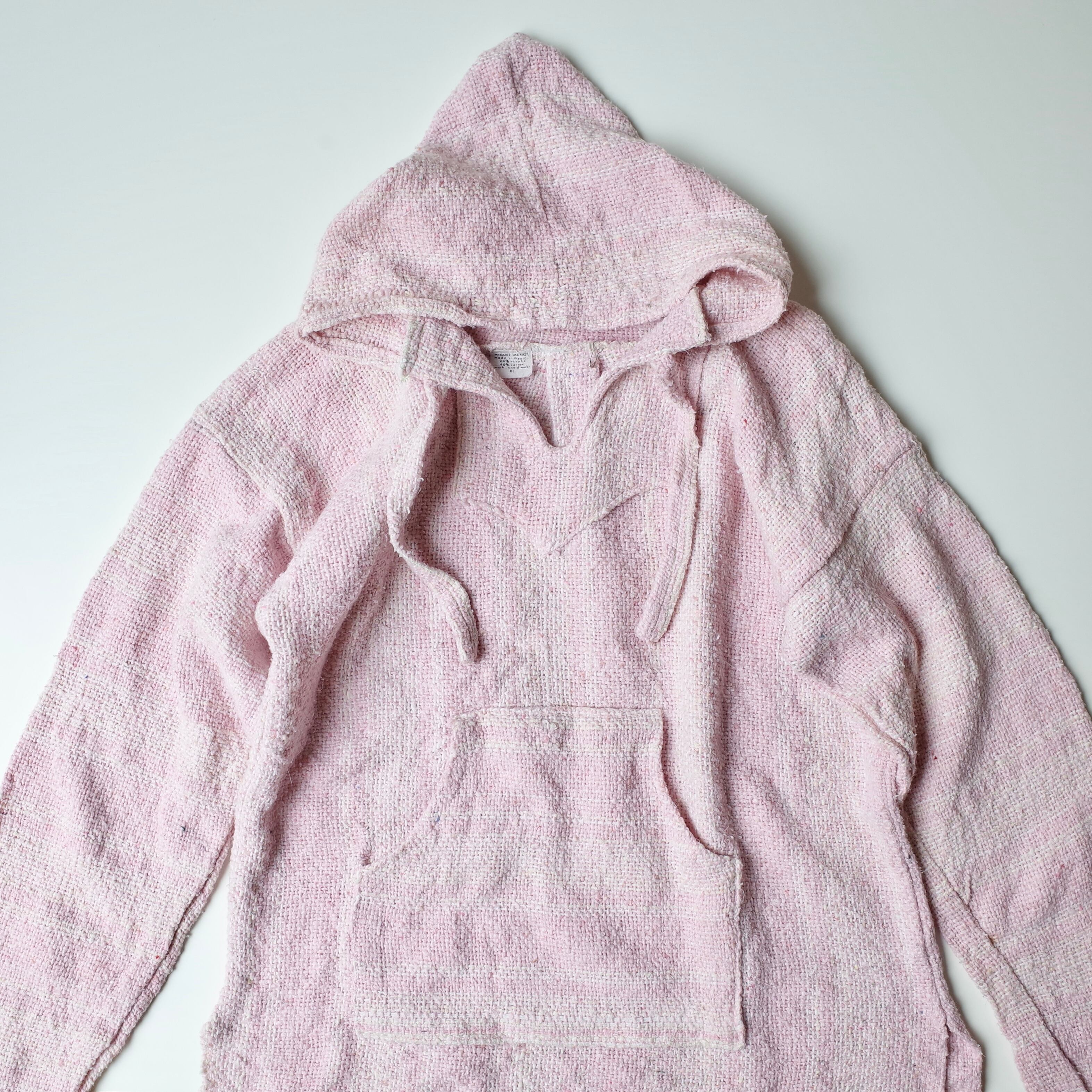 Mexican baja hoodie "pink×white"