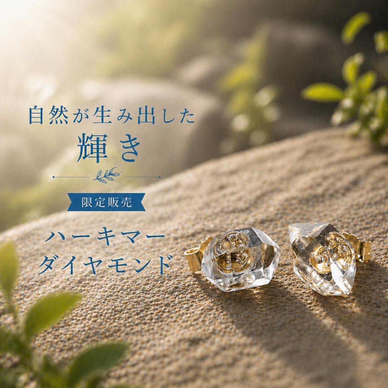 限定】ハーキマーダイヤモンド原石K14GFスタッドピアス | Natural Style