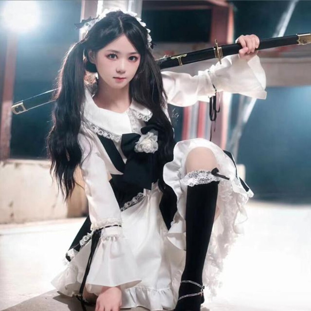 天使と悪魔 サブカル系 メイド服 コスプレ ロリータ ドレス レイヤード 