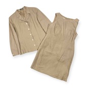 上下 リネン100% LAURA ASHLEY ローラアシュレイ セットアップ ジャケット ワンピース EUR 40/ベージュ レディース