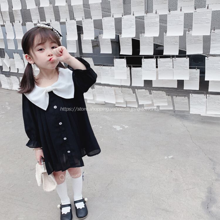 90 140 ワンピース フォーマル フロント大きなリボン 韓国版 韓国子供服 子供服 女の子 キッズ Q Toworld キュートワールド 子供服