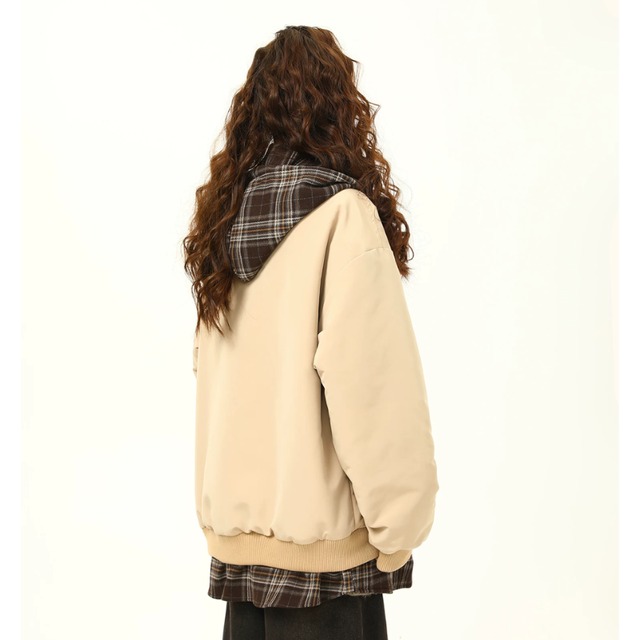 checked hooded number jacket　チェックフードナンバージャケット　J2174