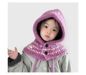 韓国子供服 / 26winter / KIDDLY / ウィンターボタンボーダーバラクラバ / キッズ / 冬服 *FREE*