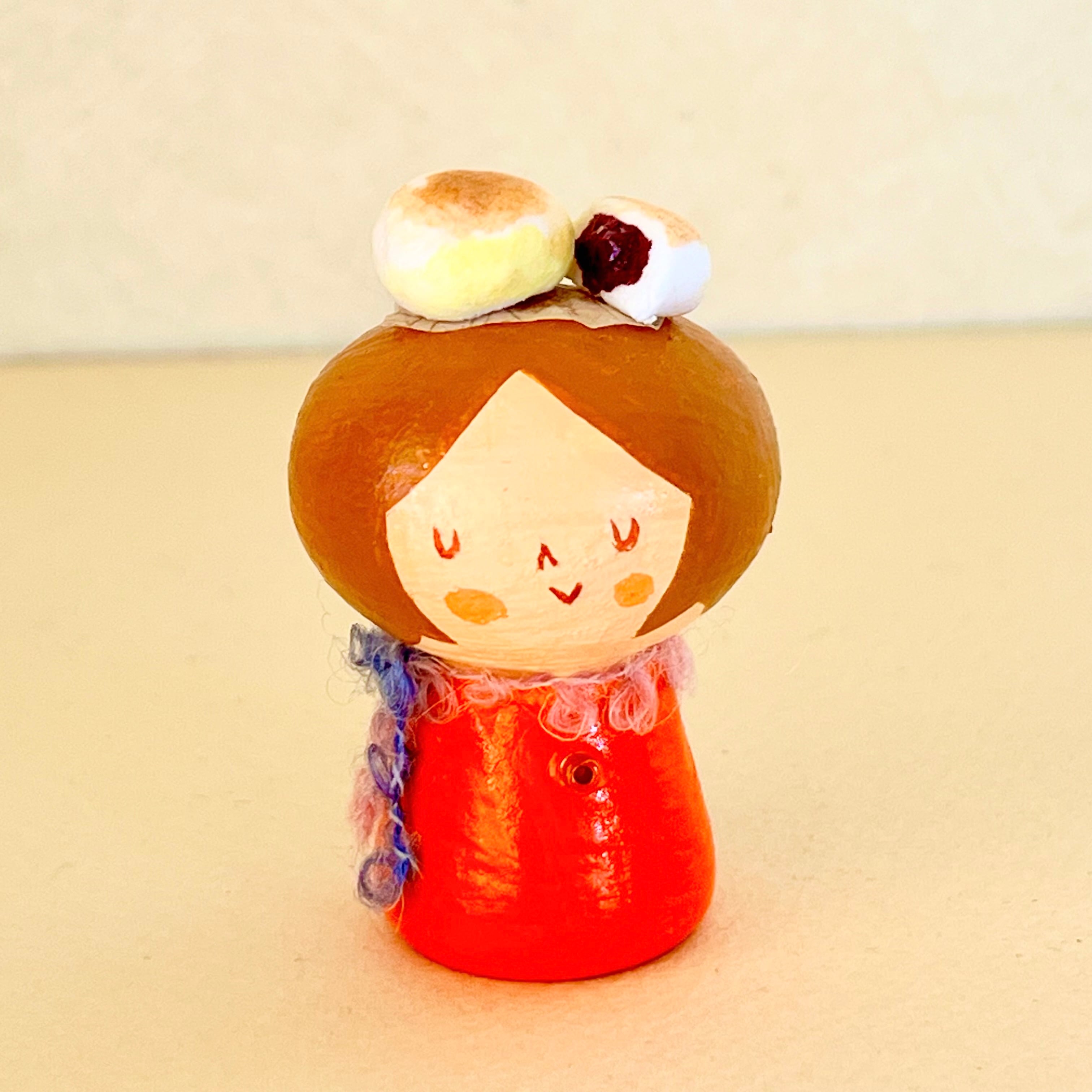 創作ミニこけし おやきちゃん (小倉あん・野沢菜) | merry merry